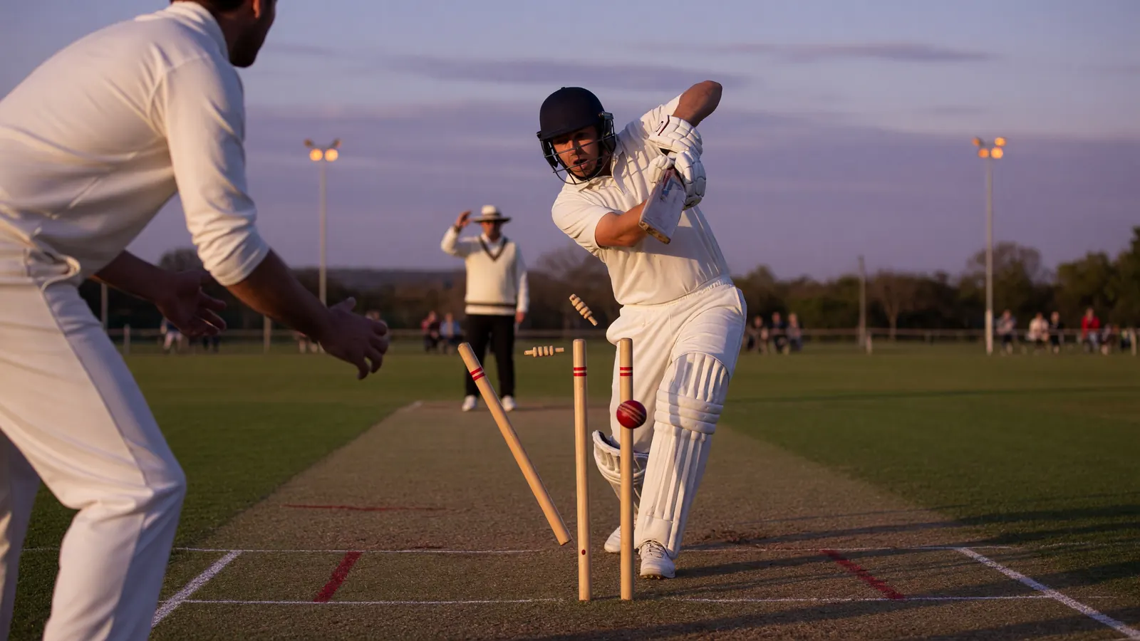 A batsman dismissed, walking back to the pavilion