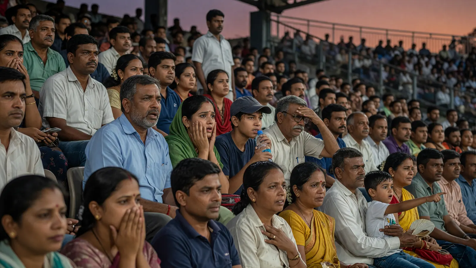 Fans in the stadium watching the fantasy XI they built