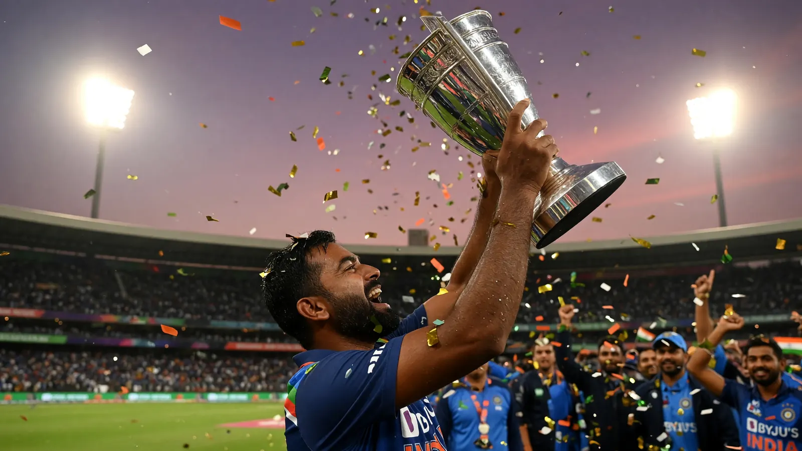 Batsman celebrating a milestone